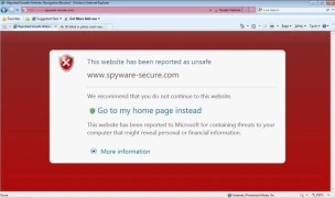 SmartScreen detects malware on websites